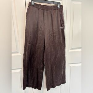 Kith Wide-Leg Satin Pants in Dark Brown